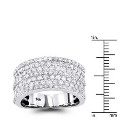 14K White Gold 7 Row Ladies Diamond Ring 2ct Band 12 14K White Gold 7 Row Ladies Diamond Ring 2ct Band -Its Hot Jewelry Shop 14k gold 7 row ladies diamond ring 24ct band rulerwh