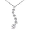 14K White Gold 7 Stone Diamond Journey Necklace 1ct
