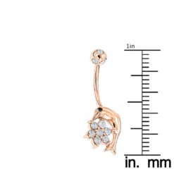 14K Rose Gold Diamond 0.42ct Dolphin Belly Button Ring -Its Hot Jewelry Shop 14k gold and diamond body jewelry piece 035ct p 5868 rulerro