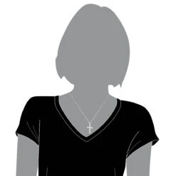 14K White Gold Baguette & Round Diamond Cross Necklace 0.35ct -Its Hot Jewelry Shop 14k gold baguette round diamond cross necklace 035ct p 26537 bodwh