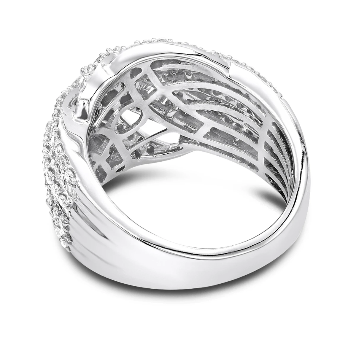 14K White Gold Baguette Round Diamond Ladies Cocktail Ring 2.25ct By Luxurman 6 14K White Gold Baguette Round Diamond Ladies Cocktail Ring 2.25ct By Luxurman - Image 4