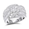 14K White Gold Baguette Round Diamond Ladies Cocktail Ring 2.25ct By Luxurman