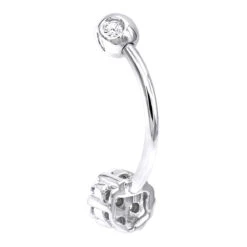 14K White Gold Belly Button Ring With Diamonds 0.5ct -Its Hot Jewelry Shop 14k gold belly ring with diamonds 035ct p 5863 backwh