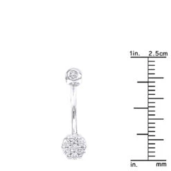14K White Gold Belly Button Ring With Diamonds 0.5ct -Its Hot Jewelry Shop 14k gold belly ring with diamonds 035ct p 5863 rulerwh