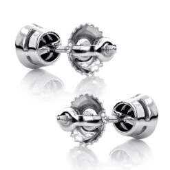 14K White Gold Black Diamond Earrings Bezel Set Studs 0.50ct -Its Hot Jewelry Shop 14k gold black diamond earrings bezel set studs 050ct p 6045 backwh