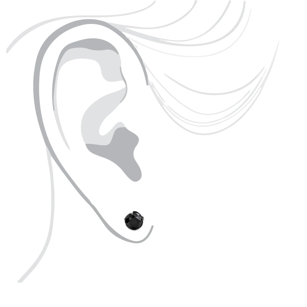 14K White Gold Black Diamond Stud Earrings Bezel Set 2.00ct 7 14K White Gold Black Diamond Stud Earrings Bezel Set 2.00ct - Image 5