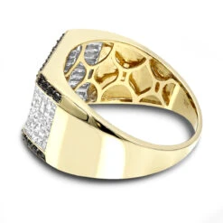 14K Yellow Gold Black White Round Princess Diamond Ring For Men 2.2ct By Luxurman 11 14K Yellow Gold Black White Round Princess Diamond Ring For Men 2.2ct By Luxurman -Its Hot Jewelry Shop 14k gold black white round princess diamond ring for men 22ct by luxurman backye