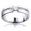 14K White Gold Braided Diamond Wedding Band For Men 0.13ct