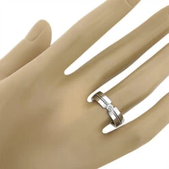 14K White Gold Braided Diamond Wedding Band For Men 0.13ct -Its Hot Jewelry Shop 14k gold braided diamond wedding band for men 013ct 3