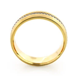 14K Yellow Gold Braided Wedding Band For Men -Its Hot Jewelry Shop 14k gold braided wedding band for men 4