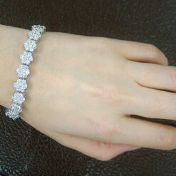 14K White Gold Cluster Designer Diamond Bracelet 15.40ct 7 14K White Gold Cluster Designer Diamond Bracelet 15.40ct -Its Hot Jewelry Shop 14k gold cluster designer diamond bracelet 1540ct p 5988bod