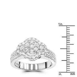 14K White Gold Cluster Diamond Ring 1.23ct 12 14K White Gold Cluster Diamond Ring 1.23ct -Its Hot Jewelry Shop 14k gold cluster diamond ring 123ct p 40598 rulerwh