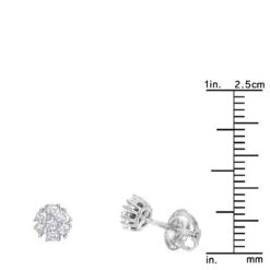 14K White Gold Cluster Flower Diamond Stud Earrings For Women 0.25ct By Luxurman 12 14K White Gold Cluster Flower Diamond Stud Earrings For Women 0.25ct By Luxurman -Its Hot Jewelry Shop 14k gold cluster flower diamond stud earrings for women 025ct by luxurman rulerwh