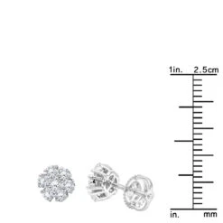 14K White Gold Cluster Flower Diamond Stud Earrings For Women 0.75ct By Luxurman 13 14K White Gold Cluster Flower Diamond Stud Earrings For Women 0.75ct By Luxurman -Its Hot Jewelry Shop 14k gold cluster flower diamond stud earrings for women 075ct by luxurman rulerwh