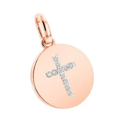 14K Yellow Gold Cross In A Circle Diamond Pendant 0.11ct -Its Hot Jewelry Shop 14k gold cross in a circle diamond pendant 011ct p 27294 ro