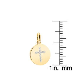 14K Yellow Gold Cross In A Circle Diamond Pendant 0.11ct -Its Hot Jewelry Shop 14k gold cross in a circle diamond pendant 011ct p 27294 rulerye