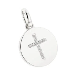 14K Yellow Gold Cross In A Circle Diamond Pendant 0.11ct -Its Hot Jewelry Shop 14k gold cross in a circle diamond pendant 011ct p 27294 wh