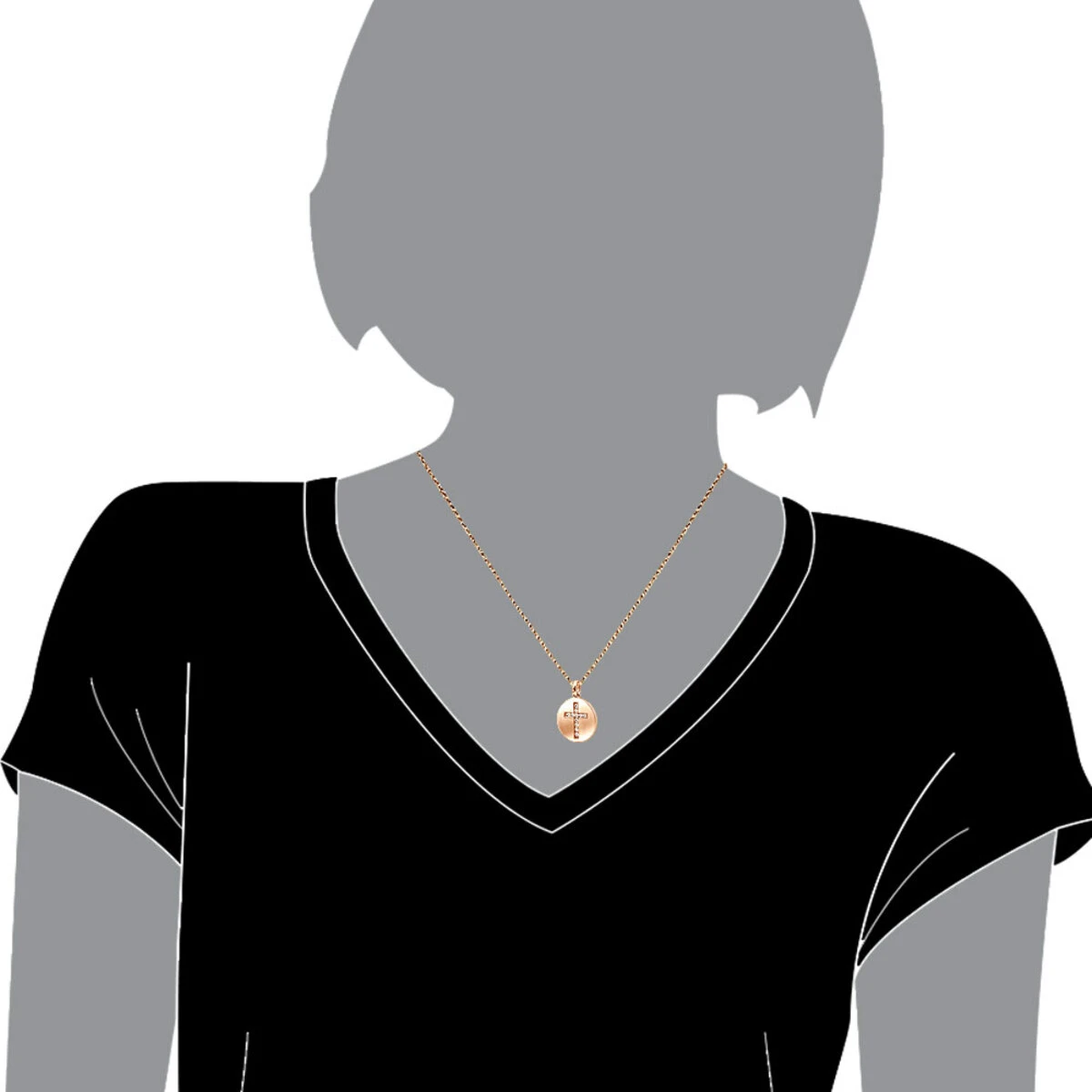 14K White Gold Cross In A Circle Diamond Pendant 0.33ct 5 14K White Gold Cross In A Circle Diamond Pendant 0.33ct - Image 3