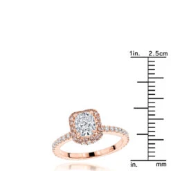 14K Rose Gold Cushion Cut White Pink Diamond Halo Engagement Ring 2.1ct -Its Hot Jewelry Shop 14k gold cushion cut white pink diamond halo engagement ring 21ct rulerro