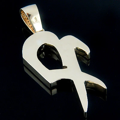 14K Yellow Gold Alphabet Initial Diamond Letter Pendant 4.95ct 4 14K Yellow Gold Alphabet Initial Diamond Letter Pendant 4.95ct - Image 2