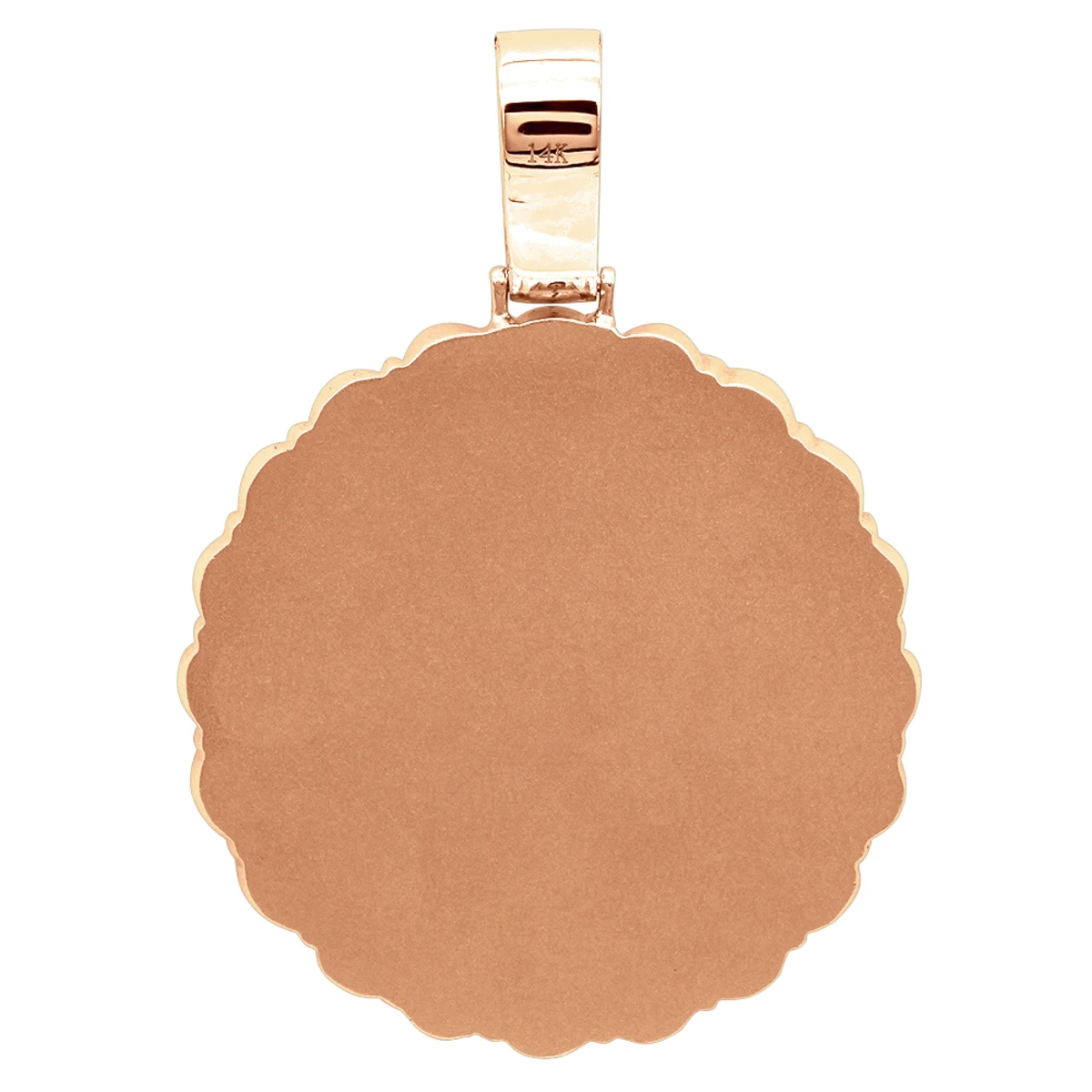 14K Yellow Gold Customizable Picture Frame Diamond Medallion Pendant 2.5Ct 8 14K Yellow Gold Customizable Picture Frame Diamond Medallion Pendant 2.5Ct - Image 6