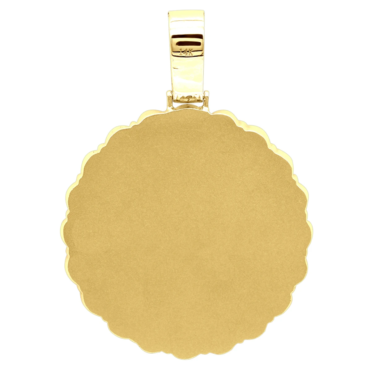 14K Yellow Gold Customizable Picture Frame Diamond Medallion Pendant 2.5Ct 7 14K Yellow Gold Customizable Picture Frame Diamond Medallion Pendant 2.5Ct - Image 5