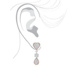 14K White Gold Dangle Diamond Heart Earrings 3ct By LUXURMAN -Its Hot Jewelry Shop 14k gold dangle diamond heart earrings 3ct by luxurman body rose