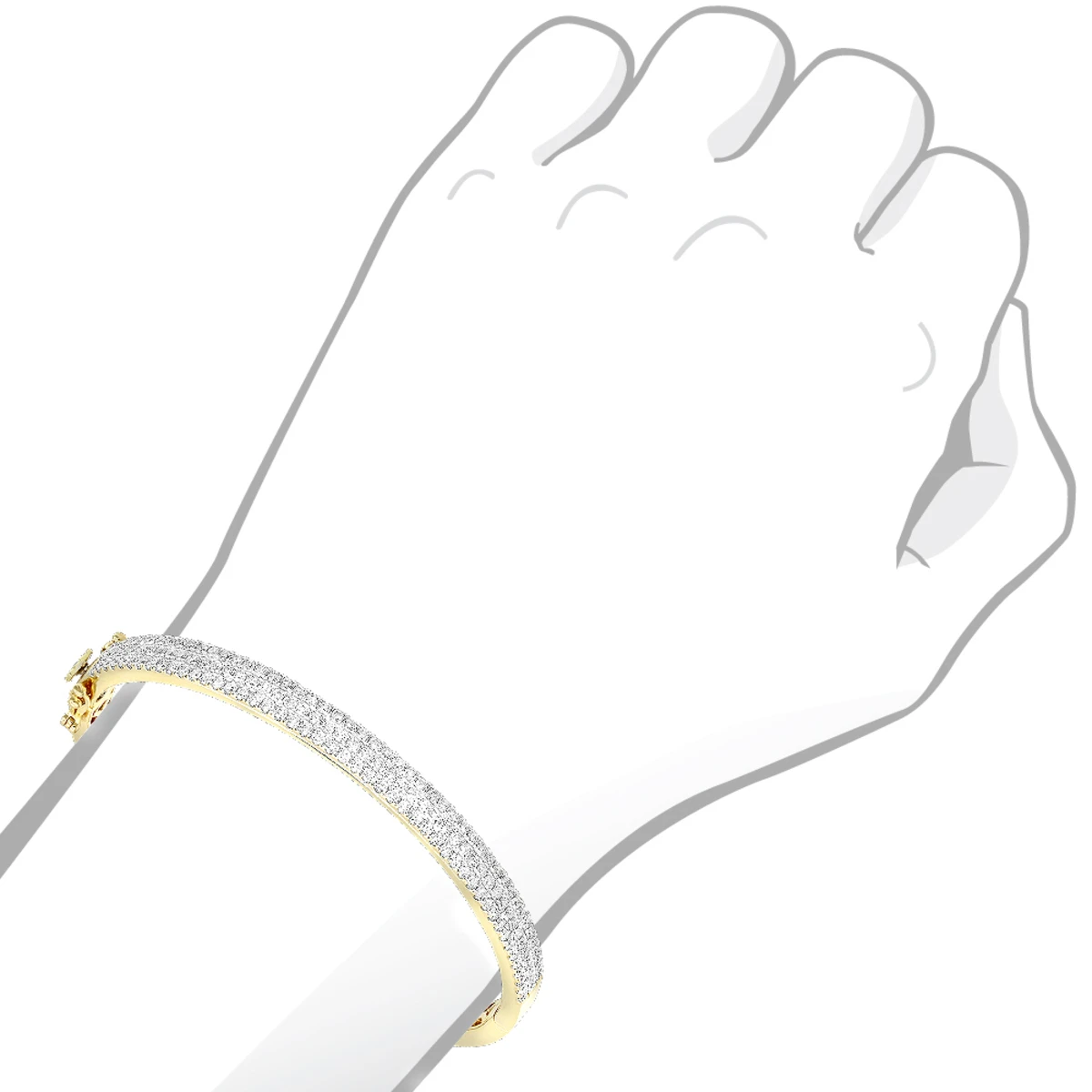 14K Yellow Gold Designer 2 Carat Diamond Bangle Bracelet For Women By Luxurman 7 14K Yellow Gold Designer 2 Carat Diamond Bangle Bracelet For Women By Luxurman - Image 5