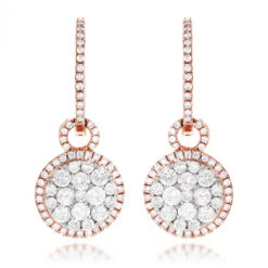 14K Yellow Gold Designer Diamond Earrings 2.04ct Clusters -Its Hot Jewelry Shop 14k gold designer diamond earrings 204ct clusters ro