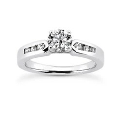 14K White Gold Designer Handmade Diamond Engagement Ring 0.65ct