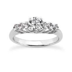 14K White Gold Designer Handcrafted Diamond Engagement Ring 0.68ct