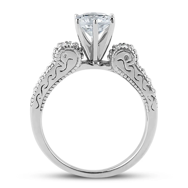 14K White Gold Designer Diamond Engagement Ring 0.73ct 11 14K White Gold Designer Diamond Engagement Ring 0.73ct - Image 9