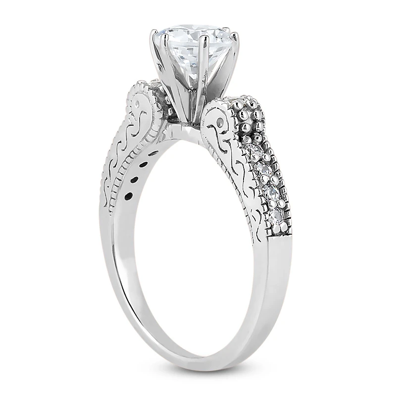 14K White Gold Designer Diamond Engagement Ring 0.73ct 6 14K White Gold Designer Diamond Engagement Ring 0.73ct - Image 4