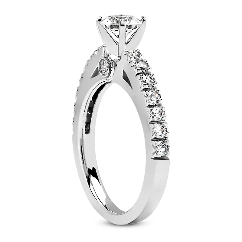 14K White Gold Designer Diamond Engagement Ring 0.77ct 2.17mm 6 14K White Gold Designer Diamond Engagement Ring 0.77ct 2.17mm - Image 4