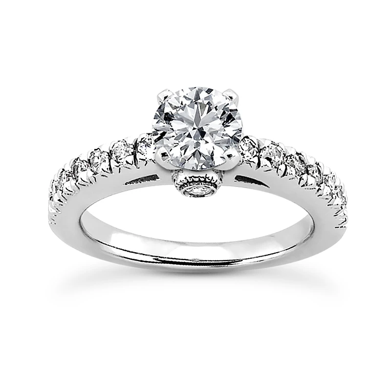 14K White Gold Designer Diamond Engagement Ring 0.77ct 2.17mm 3 14K White Gold Designer Diamond Engagement Ring 0.77ct 2.17mm