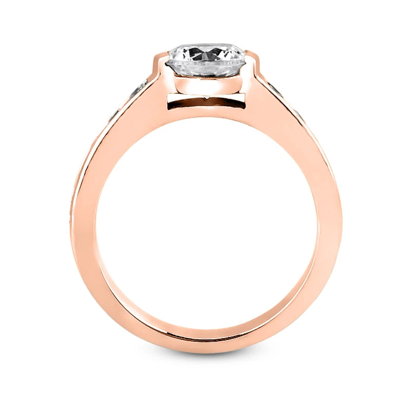 14K White Gold Channel And Bezel Set Diamond Engagement Ring 0.80ct 9 14K White Gold Channel And Bezel Set Diamond Engagement Ring 0.80ct - Image 7