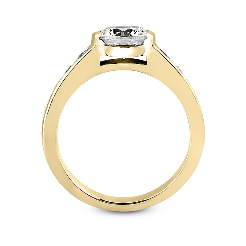 14K White Gold Channel And Bezel Set Diamond Engagement Ring 0.80ct 10 14K White Gold Channel And Bezel Set Diamond Engagement Ring 0.80ct - Image 8