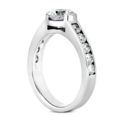14K White Gold Channel And Bezel Set Diamond Engagement Ring 0.80ct 14 14K White Gold Channel And Bezel Set Diamond Engagement Ring 0.80ct -Its Hot Jewelry Shop 14k gold designer diamond engagement ring 080ct p 25912 back white 20220426