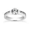 14K White Gold Channel And Bezel Set Diamond Engagement Ring 0.80ct