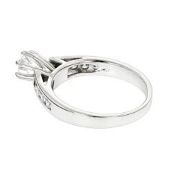 14K White Gold Handmade Prong And Channel Set Diamond Engagement Ring 0.90ct -Its Hot Jewelry Shop 14k gold designer diamond engagement ring 090ct p 26116 backwh