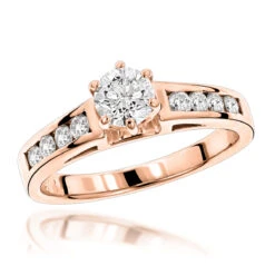 14K White Gold Handmade Prong And Channel Set Diamond Engagement Ring 0.90ct -Its Hot Jewelry Shop 14k gold designer diamond engagement ring 090ct p 26116 ro