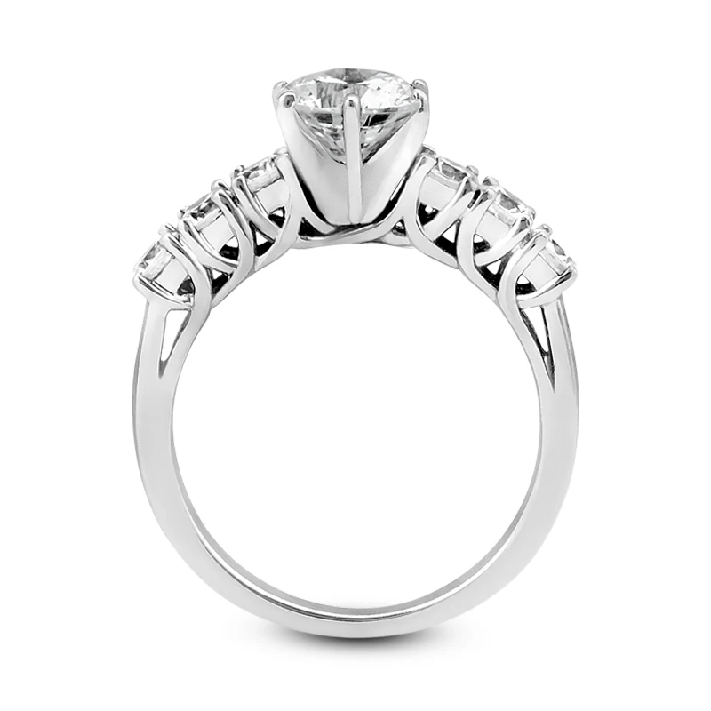 14K White Gold 7 Stone Diamond Engagement Ring 0.92ct 11 14K White Gold 7 Stone Diamond Engagement Ring 0.92ct - Image 9