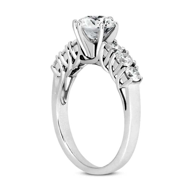 14K White Gold 7 Stone Diamond Engagement Ring 0.92ct 6 14K White Gold 7 Stone Diamond Engagement Ring 0.92ct - Image 4