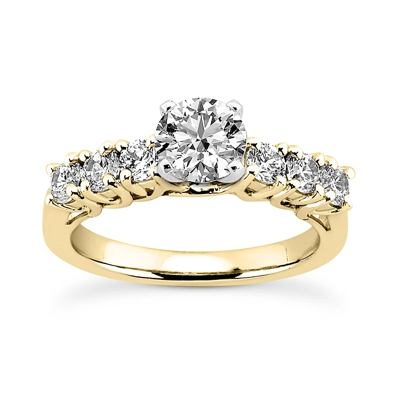 14K White Gold 7 Stone Diamond Engagement Ring 0.92ct 4 14K White Gold 7 Stone Diamond Engagement Ring 0.92ct - Image 2