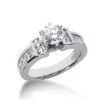 14K White Gold Designer Diamond Engagement Ring 1.28ct