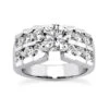 14K White Gold Designer Prong And Channel Set Diamond Engagement Ring 1.46ct