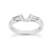 14K White Gold Baguette Diamond Engagement Ring Band 0.12ct