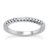 Ultra Thin 14K White Gold Designer Diamond Engagement Ring Band 0.13ct