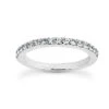 Ultra Thin 14K White Gold Designer Diamond Engagement Ring Band 0.19ct