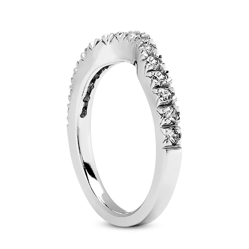 14K White Gold Round Diamond Engagement Ring Band 0.21ct 6 14K White Gold Round Diamond Engagement Ring Band 0.21ct - Image 4